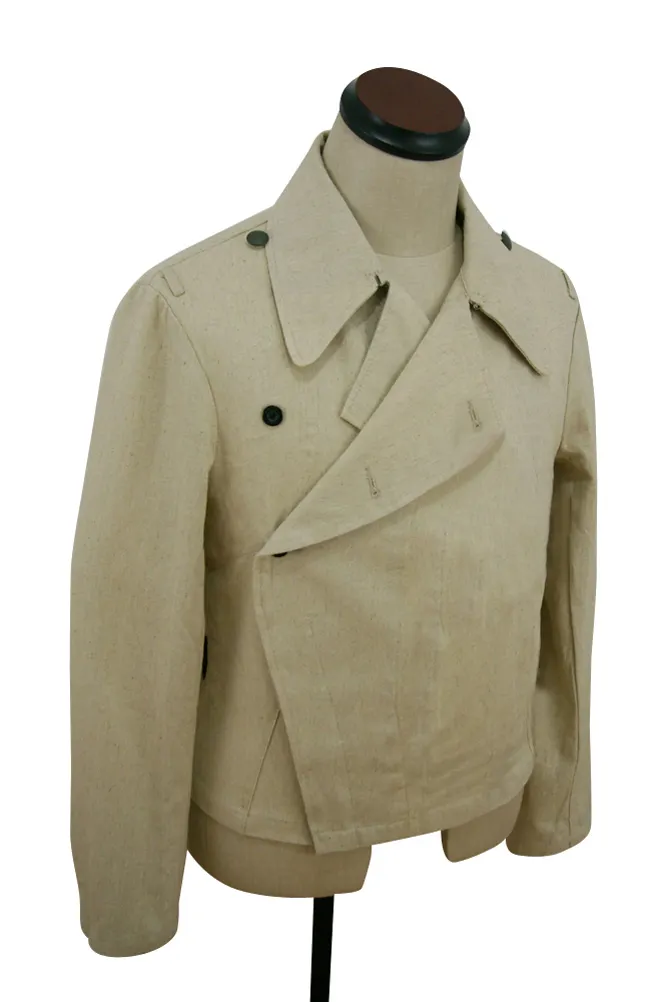   Wehrmacht German Panzer Summer HBT Off-White Wrap Jacket Type I German-Uniform