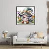 (Multi Style)Gnome Holding A Duckling-Full Embroidery 3 Strands 11CT Stamped Cross Stitch-50*50CM