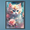 Diamond Painting-DIY Full Round Drill Flower Cat(40*60CM）