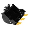 [US Local Warehouse] 400mm Bucket Metal Trenching Digger for Most 0.8-1.8 Ton Small Diggers Mini Excavator Digging Bucket Attachment 0.98in Hole 3.46in Center Wheelbase Mini Excavator Attachment w/ Metal Teeth