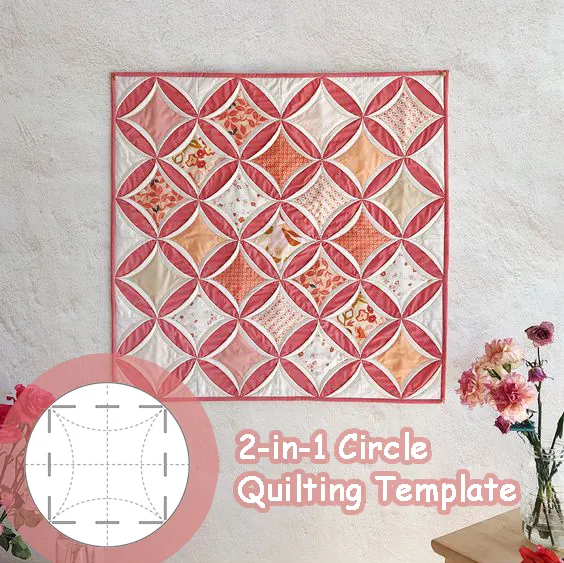 2-in-1 Circle Quilting Template【Include Instructions】