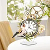 (US Local)Acrylic Special Shape Flower Bird Diamond Painting Clock Ornaments Kit