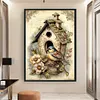 (Big Size) Vintage Poster Bird'S Nest - 11CT Stamped Cross Stitch 40*60cm/15.75*23.62in