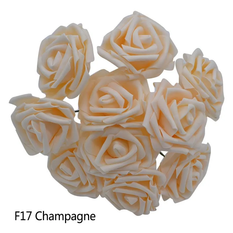 25 Heads 8CM New Colorful Artificial PE Foam Rose Flowers Bride Bouquet Home Wedding Decor Scrapbooking DIY Supplies