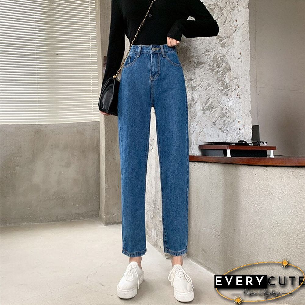 Woman Jeans High Waist Clothes Wide Leg Denim Clothing Blue Streetwear Vintage Quality Fashion Harajuku Straight Pants