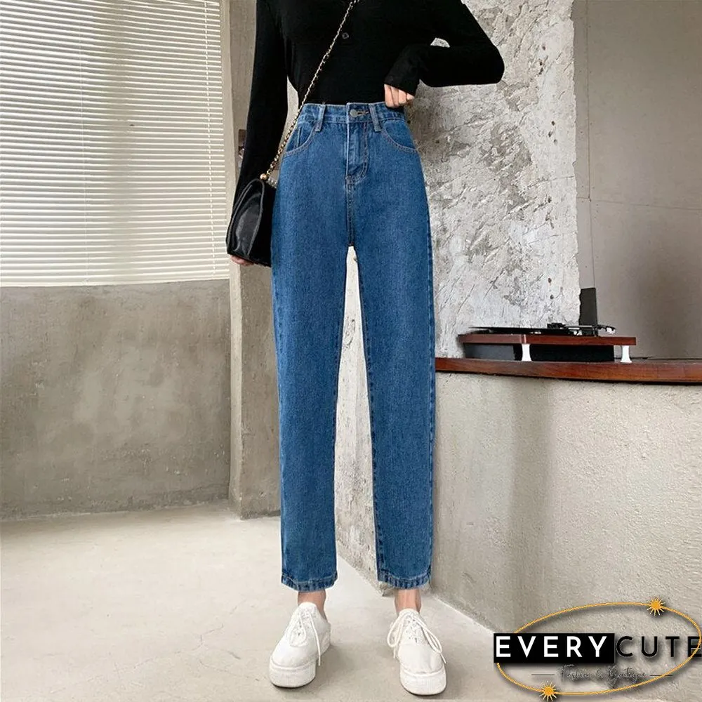 Woman Jeans High Waist Clothes Wide Leg Denim Clothing Blue Streetwear Vintage Quality Fashion Harajuku Straight Pants