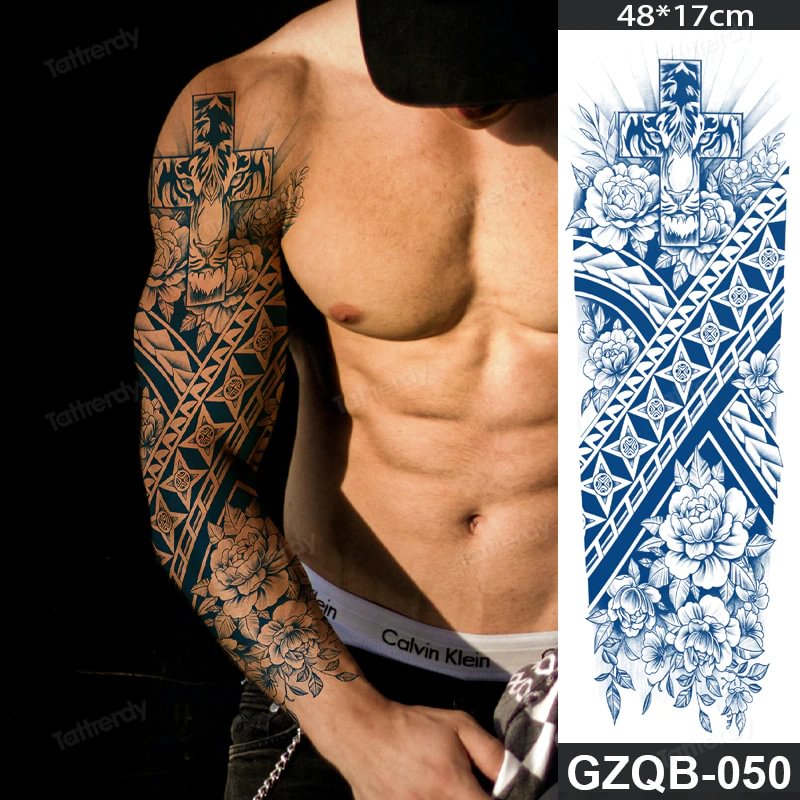 Sdrawing transfer tattoo fake large size full arm tattoo sleeve juice ink long lasting waterproof temporary tattoos men body art