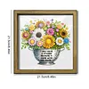 Diamond Painting Wooden Double-Sided Flower Ornaments Kit with Photo Frame Desktop