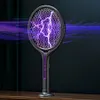 Rotating Head Bug Zapper Racket 2 in 1 Electric Fly Swatter for Indoor Outdoor