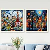 (US Local)2pcs/set House-14CT Stamped Cross Stitch Kit(40x40cm)