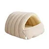 Warm Enclosed Cat Bed Cozy Plush Cats Tent Calming Pet Nest Cave for Cats Dogs