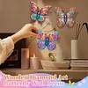 3D Wooden Diamond Art Butterfly Wall Decor Kit - DIY Sparkling Butterfly Craft for Home Decoration