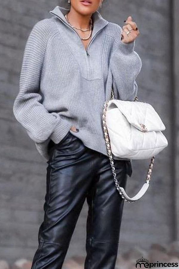 Half Zip Pullover Jumper Sweater