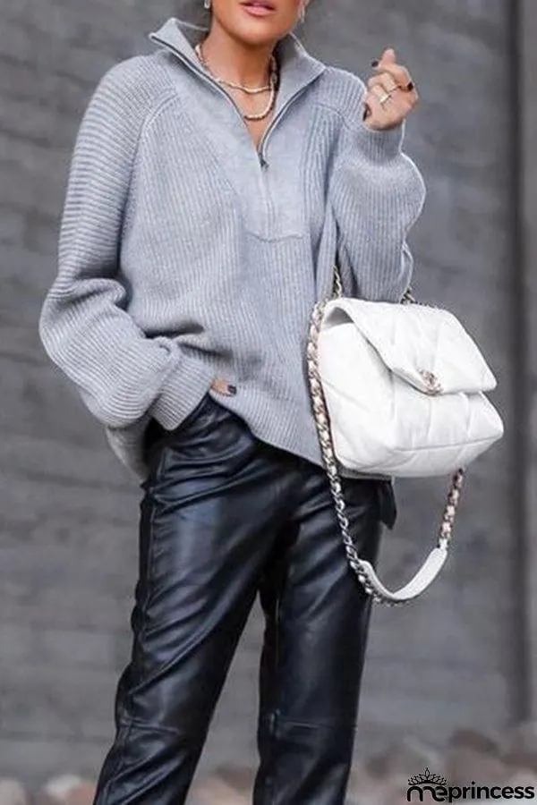 Half Zip Pullover Jumper Sweater