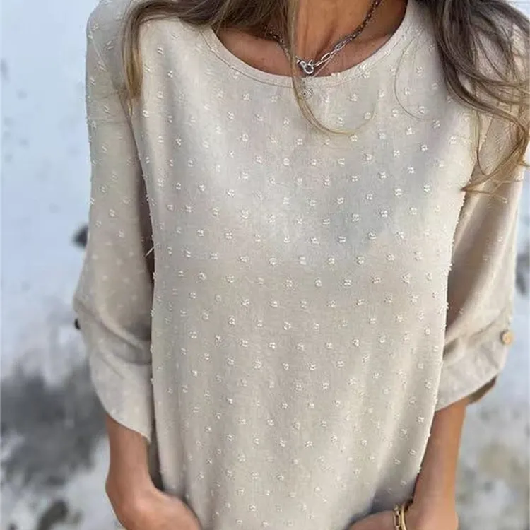 🔥Women's Casual Round Neck Jacquard Top