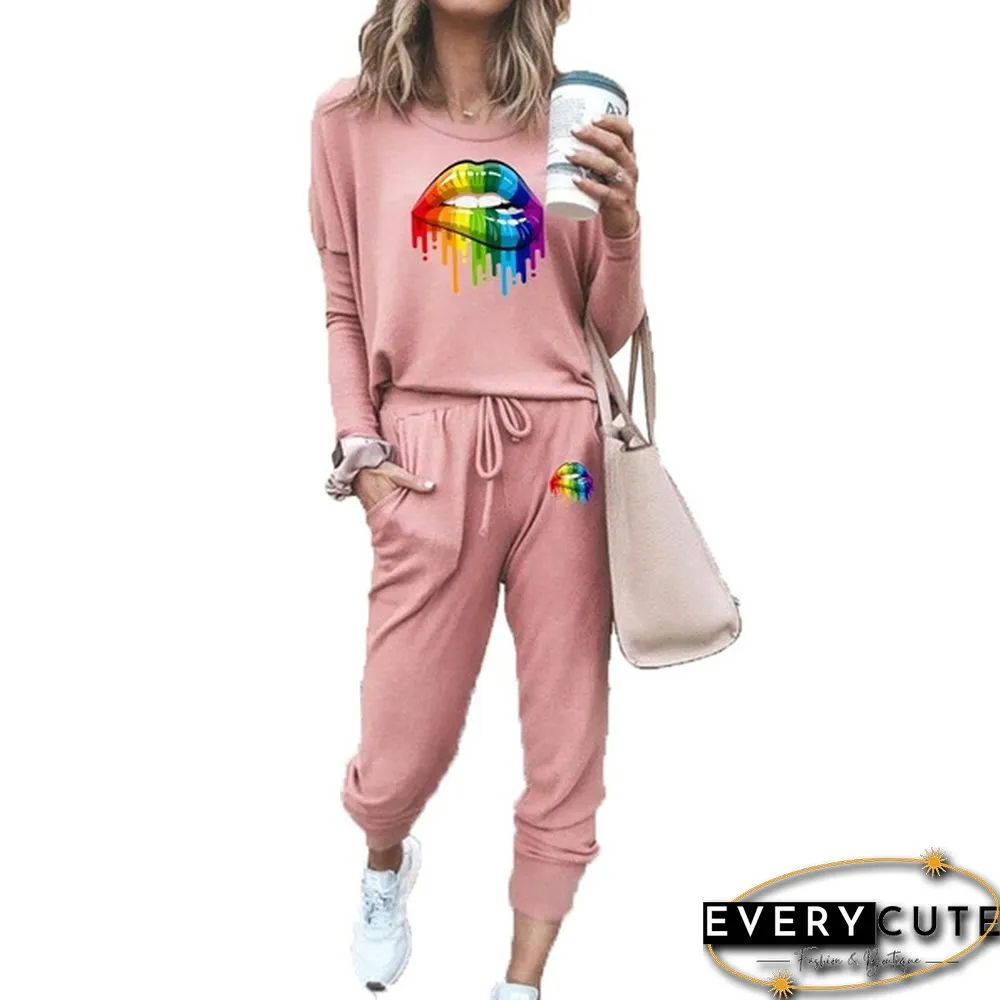 Women Fashion Two Piece Outfit Sport Sets Womens Sportswear Jogging Suits S-2Xl