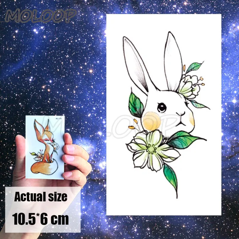 Temporary Tattoo Sticker cat pattern Element Small animal flower waterproof Fake Body Art tatoo for kid girl boy man woman