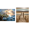 (2pcs) Seaside Lighthouse -11CT Stamped Cross Stitch 36*46/50*40cm(Bundle Sale)