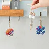 (US Local)6PCS  Colored Flowers DIY Diamond Painting Keychain Diamond Art Kits