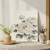 White Flowers DIY Pearl Painting Kit with Frame 30x40cm Pearl Gem Paintings Picture Arts Craft for Adults Beginners Gift Home Wall Decor