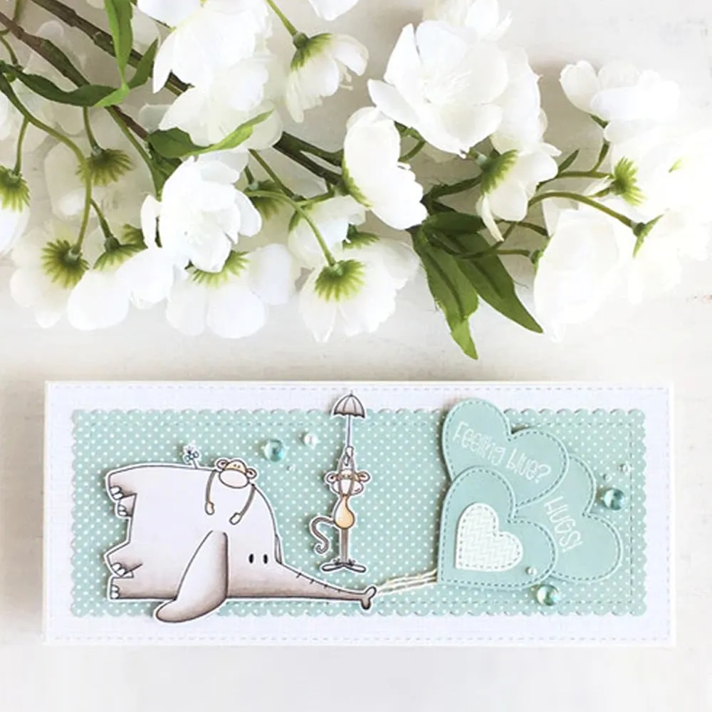 Friends Hugs Comfort Stamps Cutting Dies Templates for DIY Scrapbooking Album Transparent Silicone Decorative Stamps