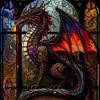 Animal Glass Painting - 11CT Stamped Cross Stitch 40*40cm/15.75*15.75in
