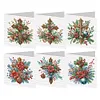 6Pcs Fleur Rouge Croix-5D Bricolage Artisanat