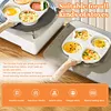 4-Cup Divided Omelet Pans Anti-Scald Medical Stone Frying Pan Thickened Skillet