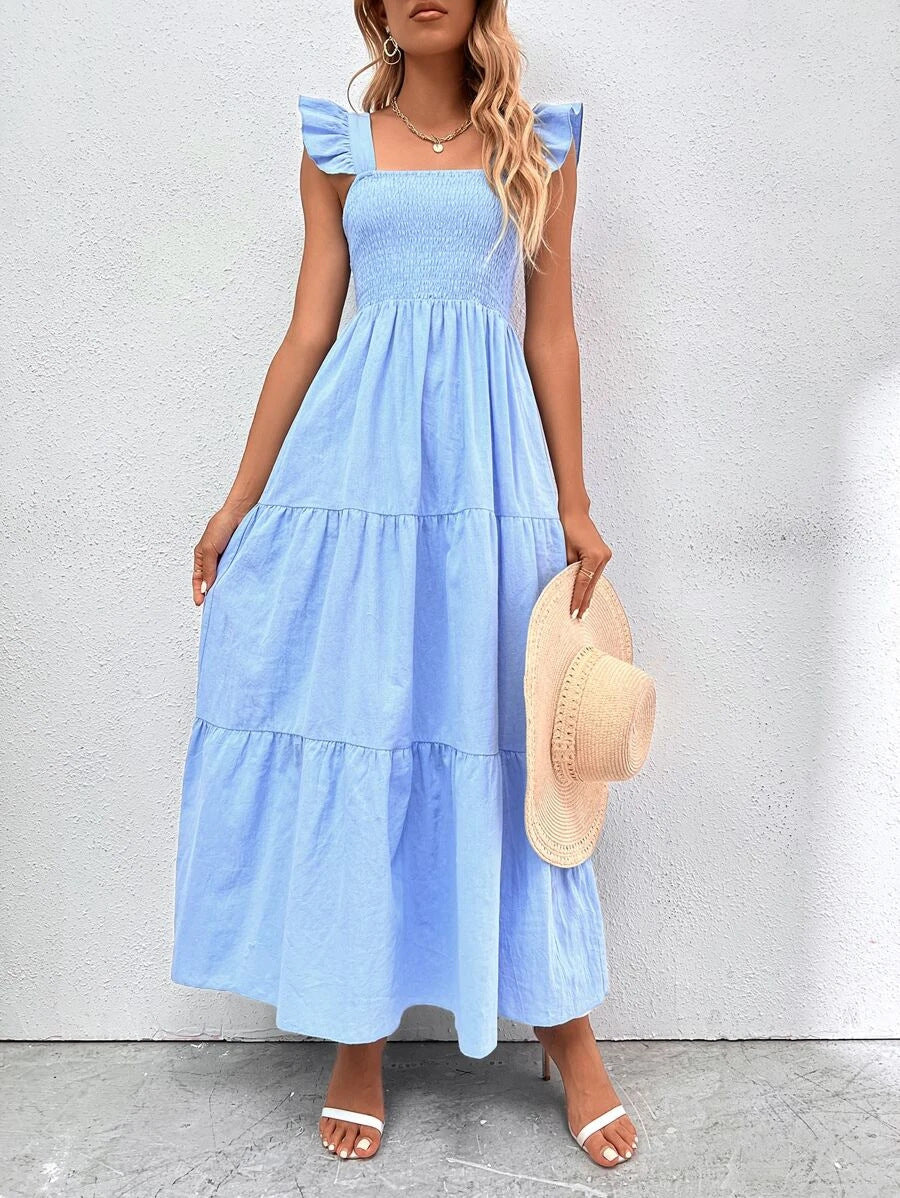 Women&rsquo;s Summer Strap Ruffled Dress: Stylish & Flattering Sundress