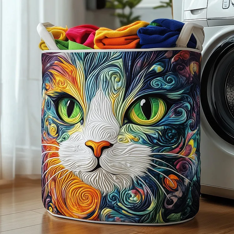 Cat Purrs Quilted Laundry Basket GFTOMA4607