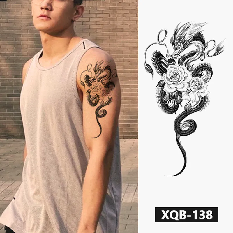 Sdrawing Forest Animal Temporary Tattoos for Men Wolf Tattoo Stickers Tiger Skull Skeleton Fake Tattoo for Women Arm Sleave