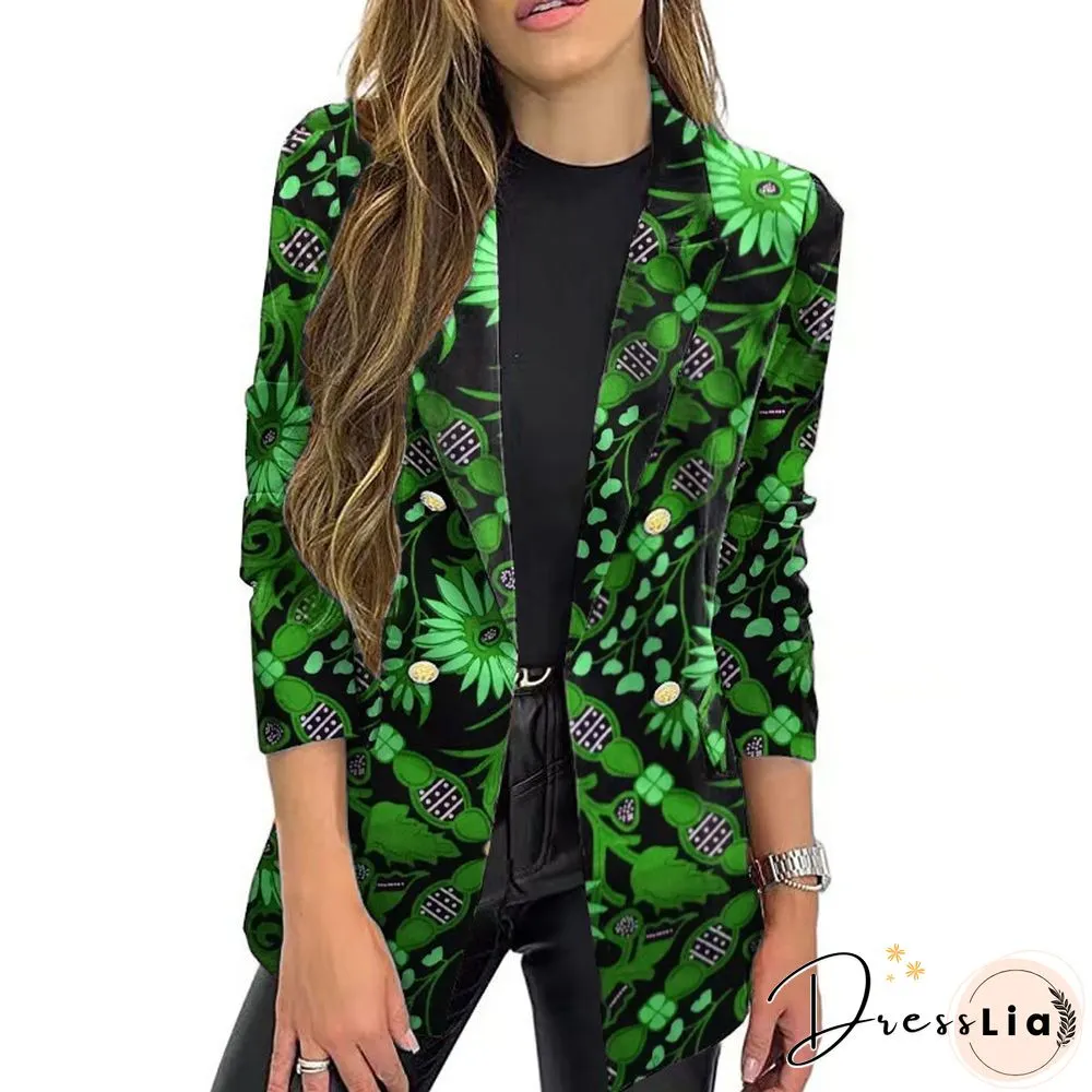 Fashion Autumn And Winter New Printed Women Blazers Women Long-sleeved Autumn And Winter Jacket Coats Blazer Feminino