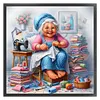 Happy Old Lady - 11CT Stamped Cross Stitch - 45*45cm