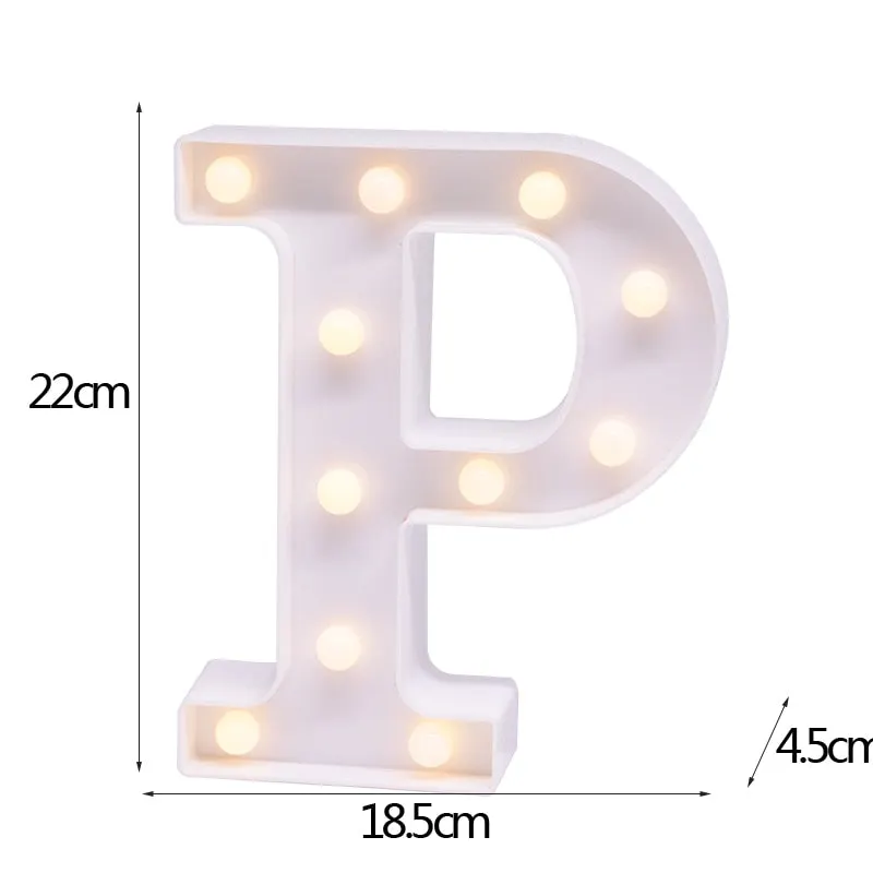DIY LED Letter Night Light Creative 26 English Alphabet Number Battery Lamp Romantic Wedding Party Decoration