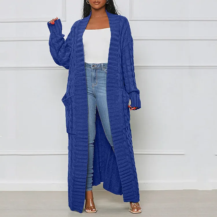 Women's Long Double Pocket Cardigan