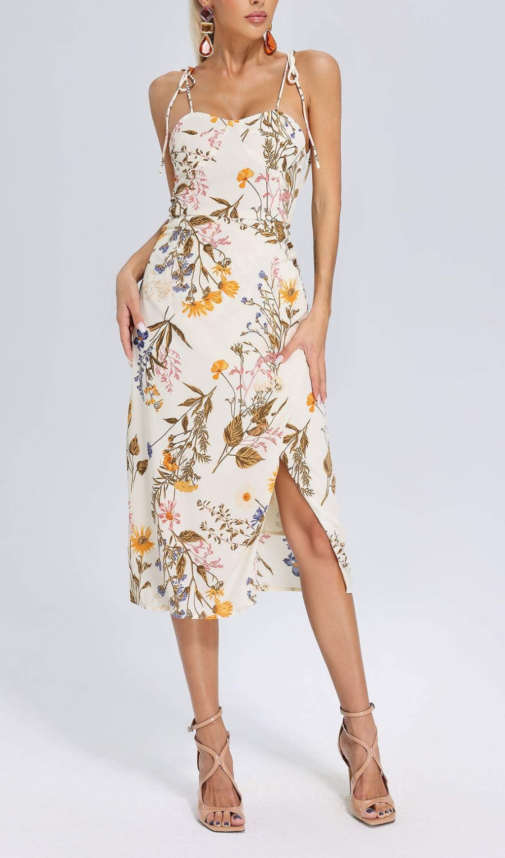 Fashionslee WomenAnal&iacute;a Floral Printed Midi Dress