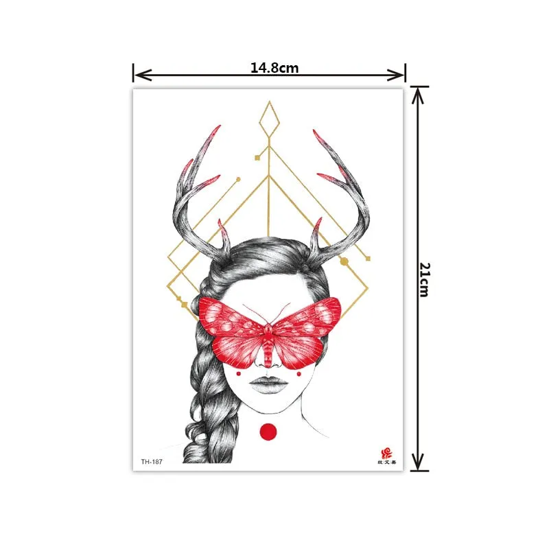 2021 New Plain Flower Arm Tattoo Sticker Flower Waterproof Tattoo Color Animal Tiger Tattoo Sticker