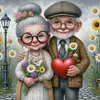 (Multi-Style) Old Couple-11CT Stamped Cross Stitch 40*40cm/15.75*15.75in