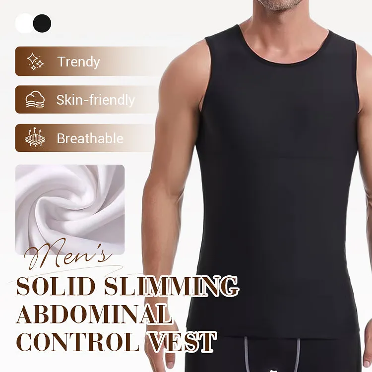 📢LAST DAY 50% OFF⏰Men's Solid Slimming Abdominal Control Vest