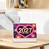 Diamond Painting Flowers 2027 Paper Calendar Monthly Flip Tabletop Calendar Kit