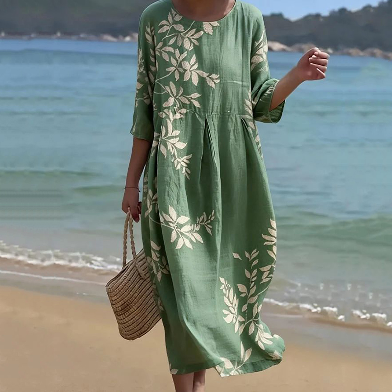 Comstylish Women's Retro Floral Print Dress