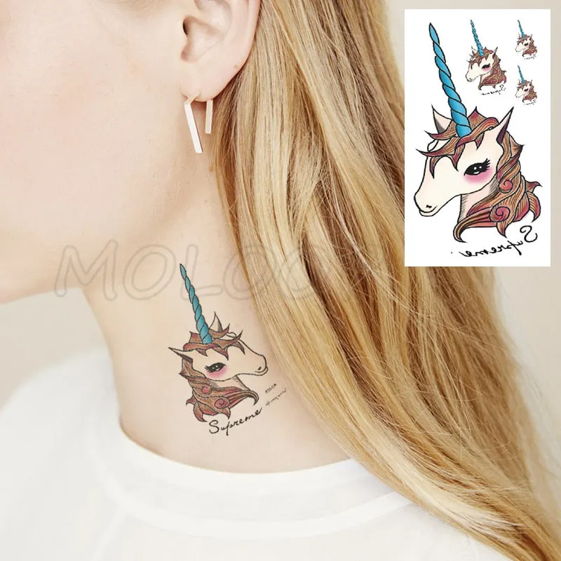 Water Transfer Tattoo Sexy Running Horse Anime Tattoo Body Art Waterproof Temporary Fake Flash Tattoo for Man Woman 10.5*6cm