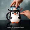 Cute Penguin Cow Leak Proo Ice Cream Pint Containers for Gathering Party Picnic