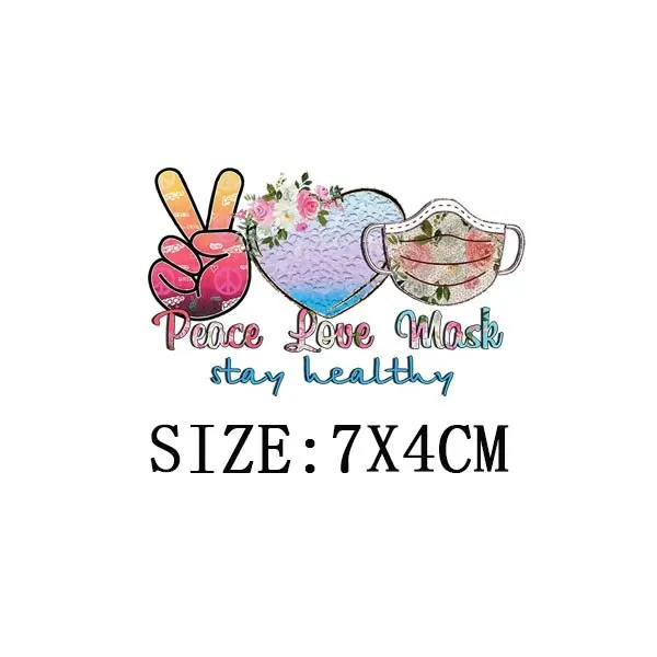 Peace Love Teach Thermal Sticker On T-shirt DIY Washable Patch On Clothes Funny Design Iron On Transfer For Hoodies Bag Applique