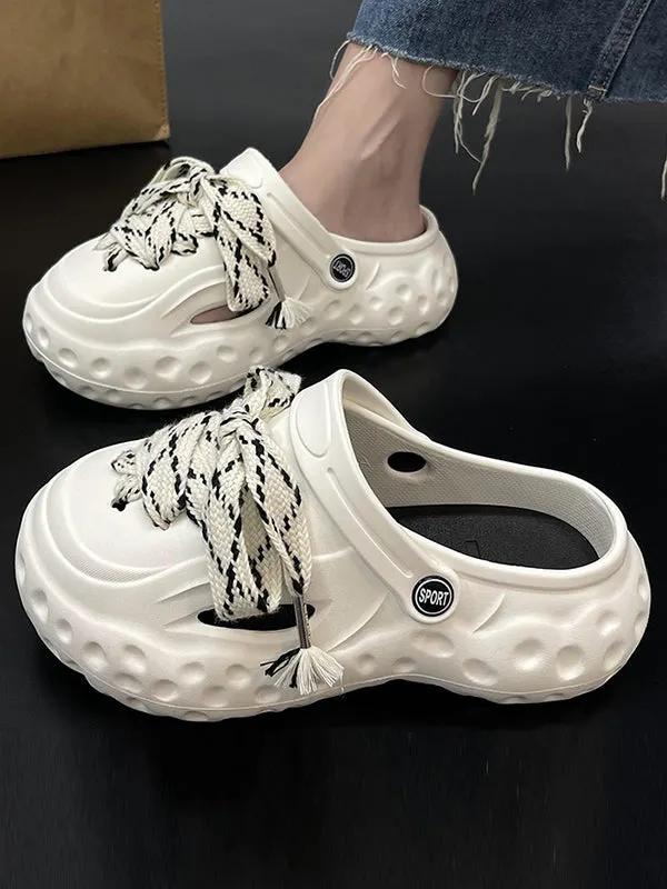 Hollow Round-Toe Crocs Slider Sandals
