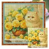 (US Local)Rose Cat-14CT Stamped Cross Stitch Kit(61x61cm)