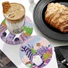 6Pcs/set Diamond Painting Gnome Coaster Cup Cushion with Rack Decor