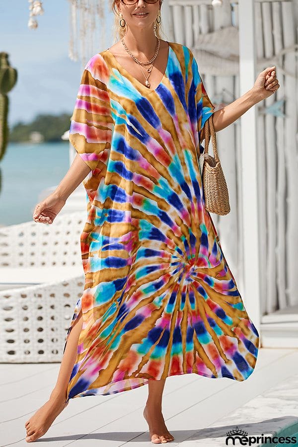 Rayon Positioning Vacation Robe Sunscreen Shirt Dress