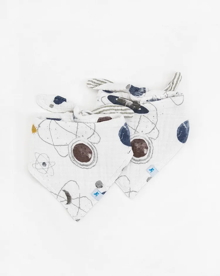 Cotton Muslin Reversible Bandana Bib 2 Pack - Planetary