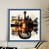 (Stamped/Counted) Guitar Landscape Silhouette-11CT/14CT Cross Stitch 40*40cm